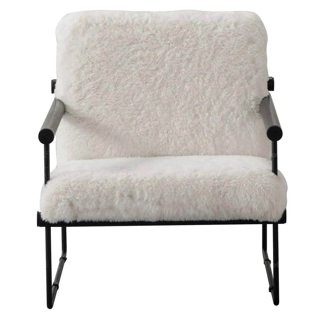 Cream sherpa fabric 1 seater sofa snowy in details.