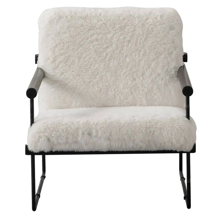 Cream sherpa fabric 1 seater sofa snowy in details.