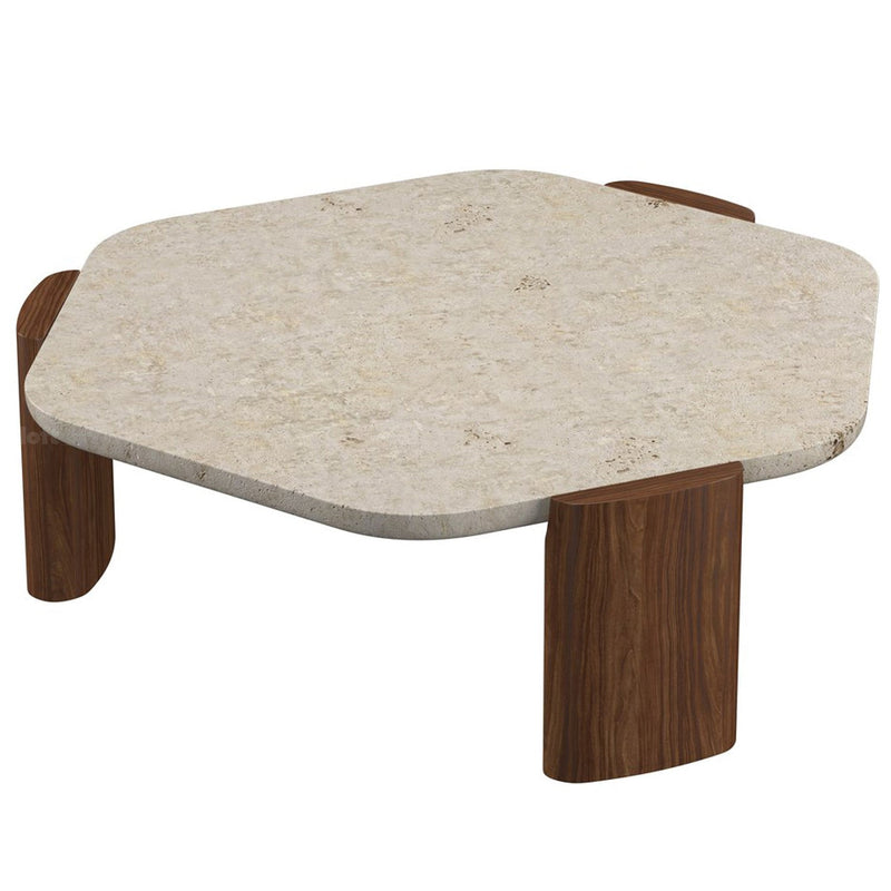 Scandinavian Travertine Stone Coffee Table TRAWO Color Swatches