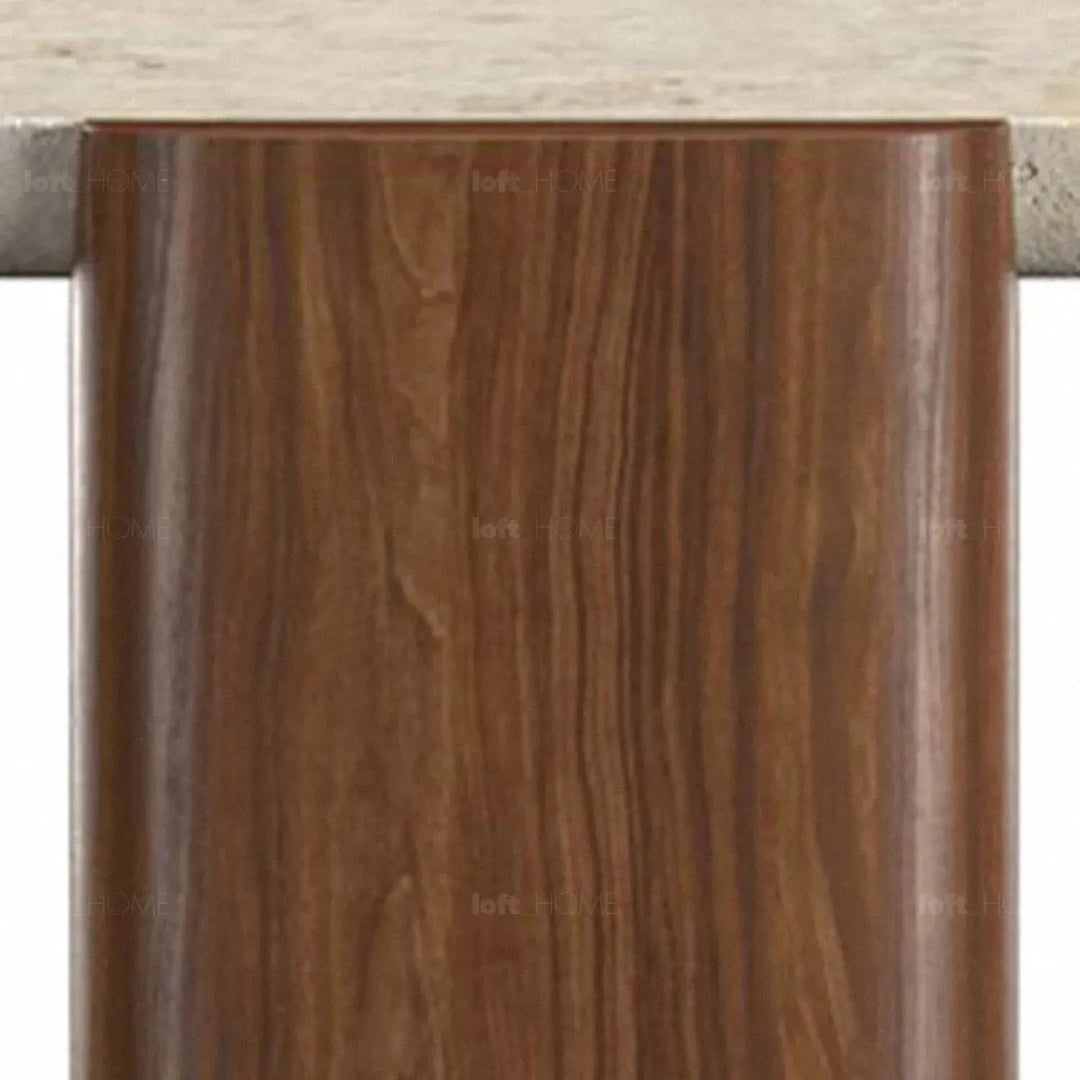 Scandinavian travertine stone coffee table trawo layered structure.