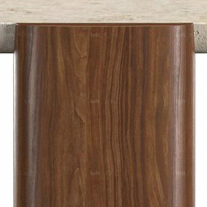 Scandinavian travertine stone coffee table trawo layered structure.