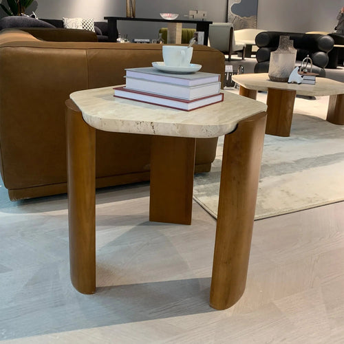 Scandinavian Travertine Stone Side Table TRAWO Good to Know Preview-1