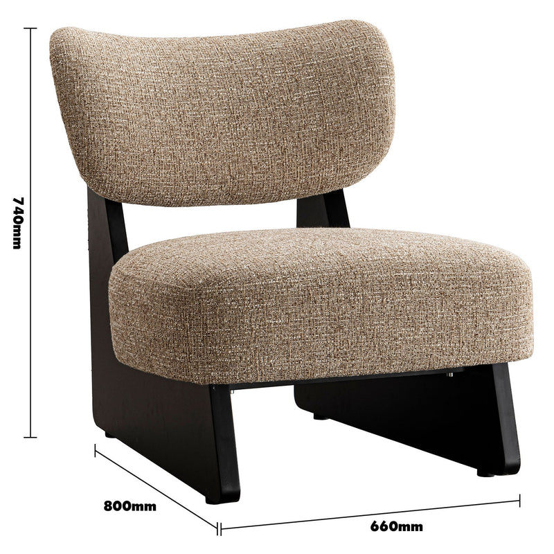 Japandi Mixed Weave Fabric 1 Seater Sofa LANGE Size Chart