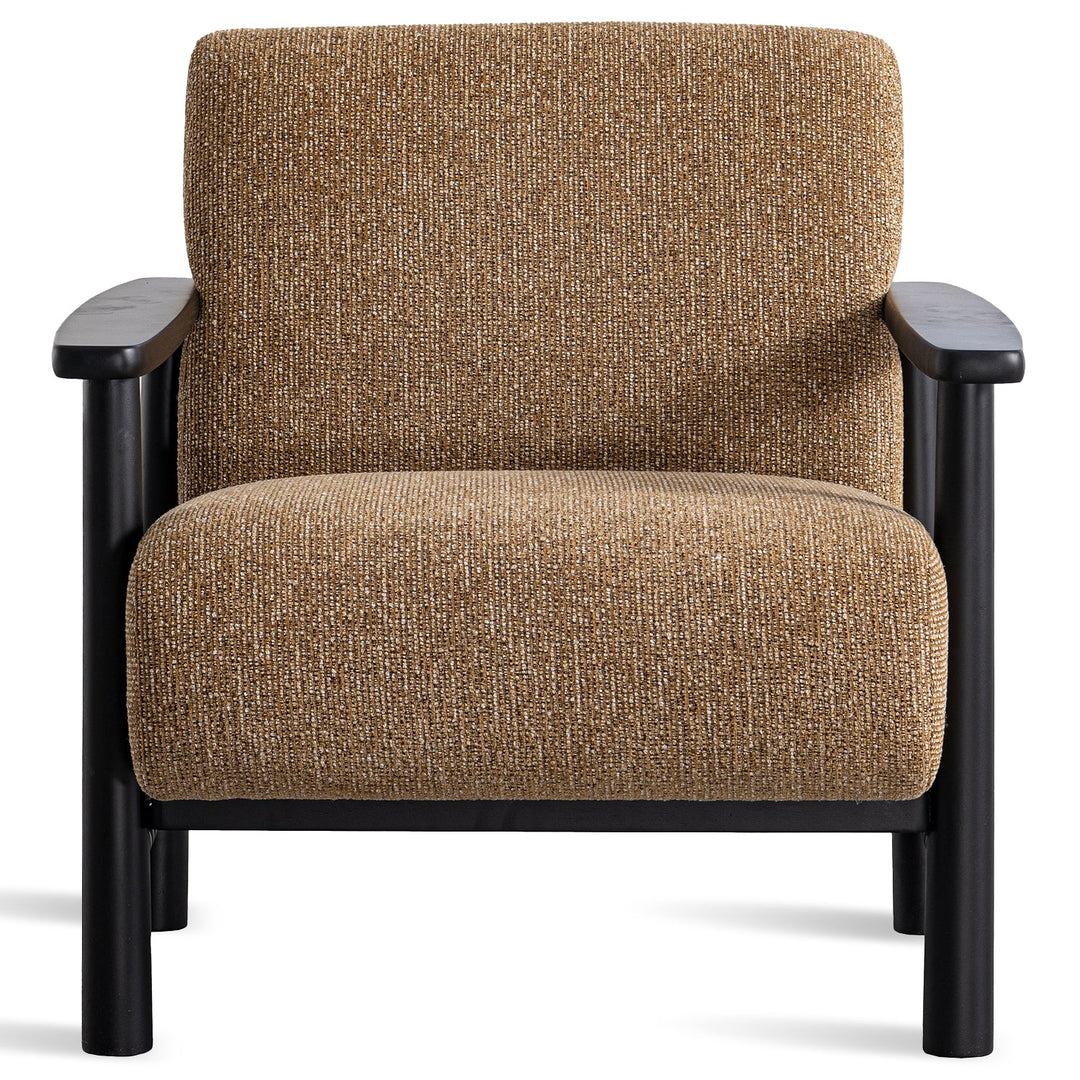 Japandi mixed weave fabric 1 seater sofa neman in still life.