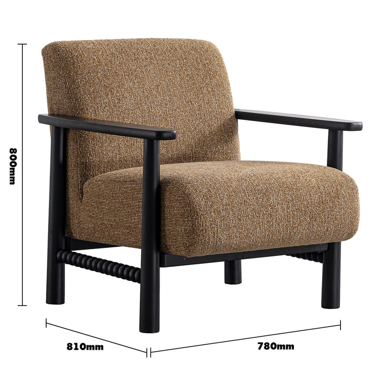 Japandi Mixed Weave Fabric 1 Seater Sofa NEMAN Size Chart