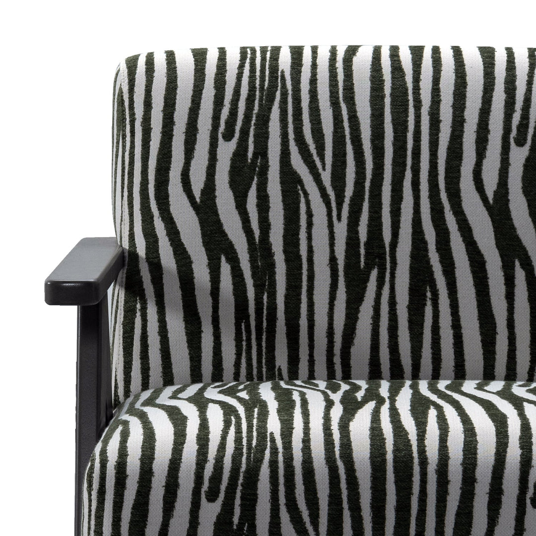 Japandi mixed weave fabric 1 seater sofa stua in still life.