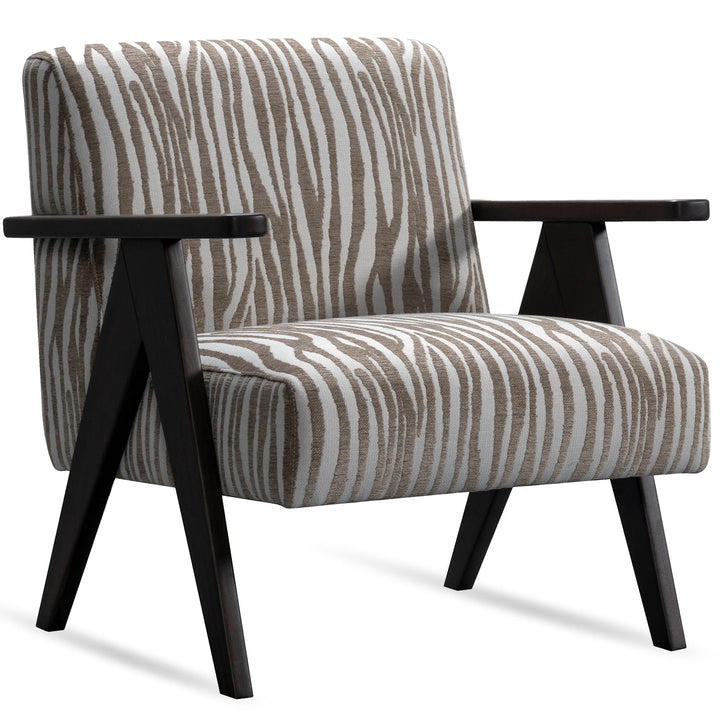 Japandi mixed weave fabric 1 seater sofa stua in white background.