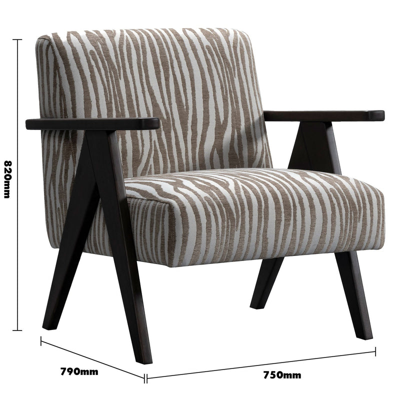 Japandi Mixed Weave Fabric 1 Seater Sofa STUA Size Chart