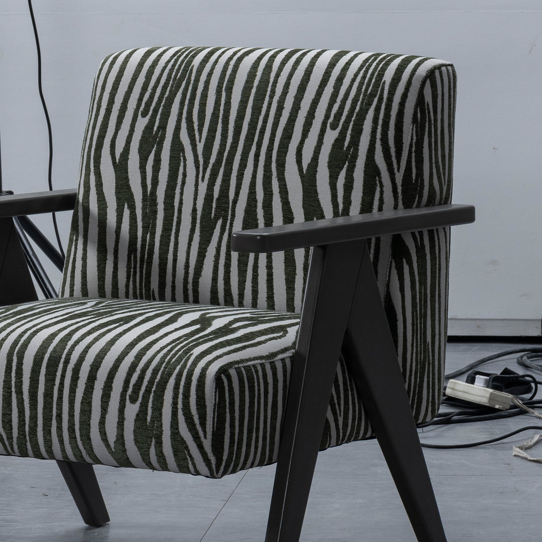 Japandi mixed weave fabric 1 seater sofa stua with context.