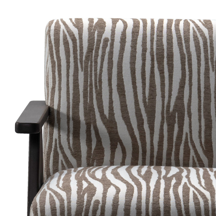 Japandi mixed weave fabric 1 seater sofa stua in details.