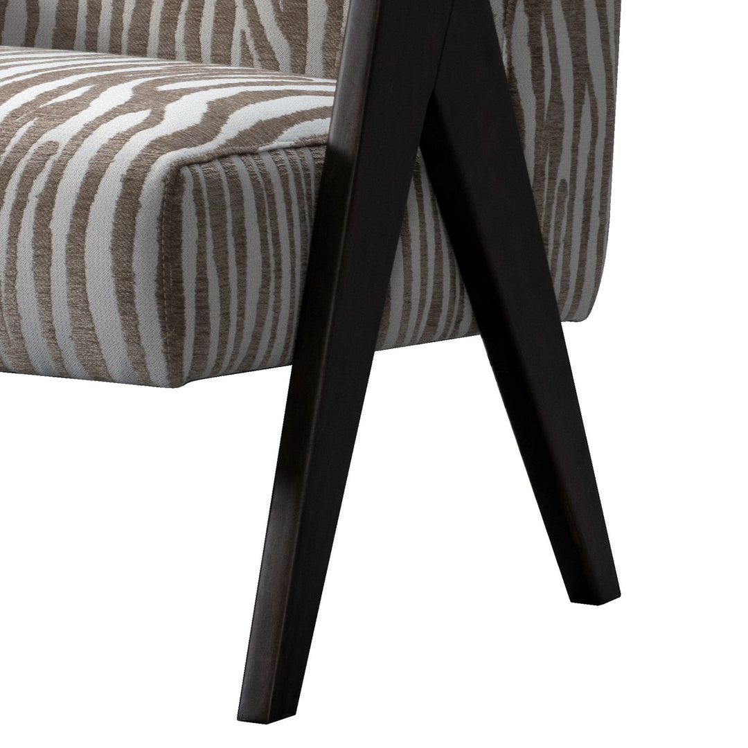 Japandi mixed weave fabric 1 seater sofa stua in close up details.