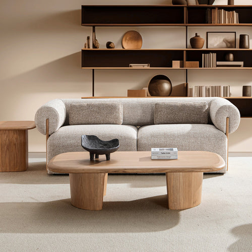 Scandinavian Mixed Weave Fabric 2 Seater Sofa LANGE Good to Know Preview-1