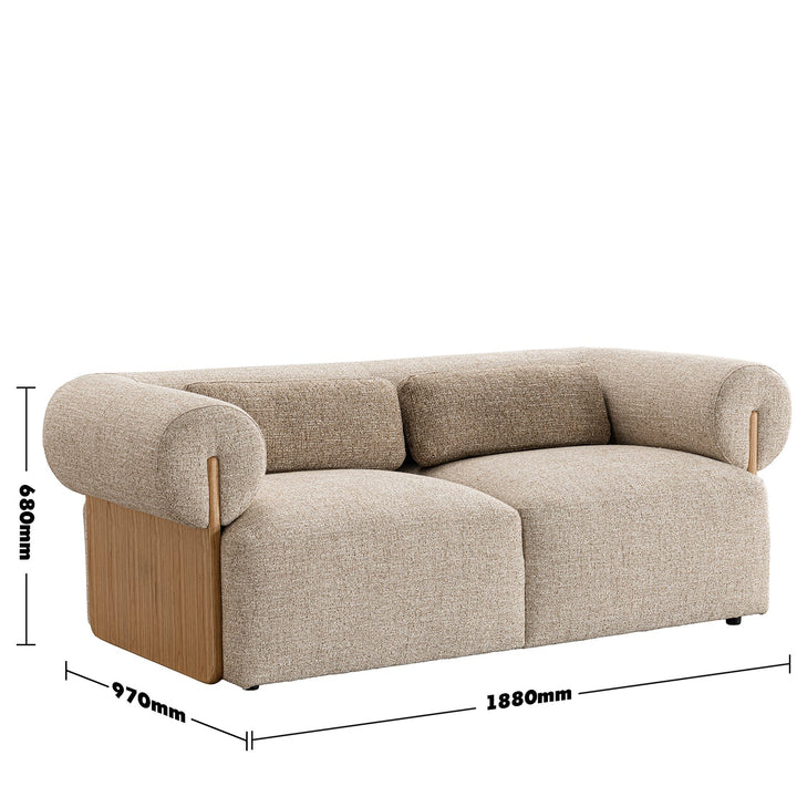 Scandinavian mixed weave fabric 2 seater sofa lange size charts.