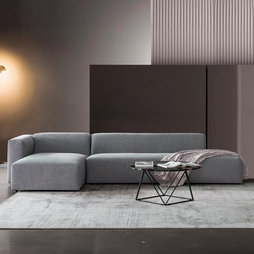 Minimalist Mixed Weave Fabric L Shape Sectional Sofa PAVILION 3+L Good to Know Preview-1