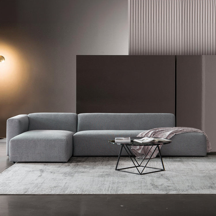 Minimalist Mixed Weave Fabric L Shape Sectional Sofa PAVILION 3+L Good to Know Preview-1