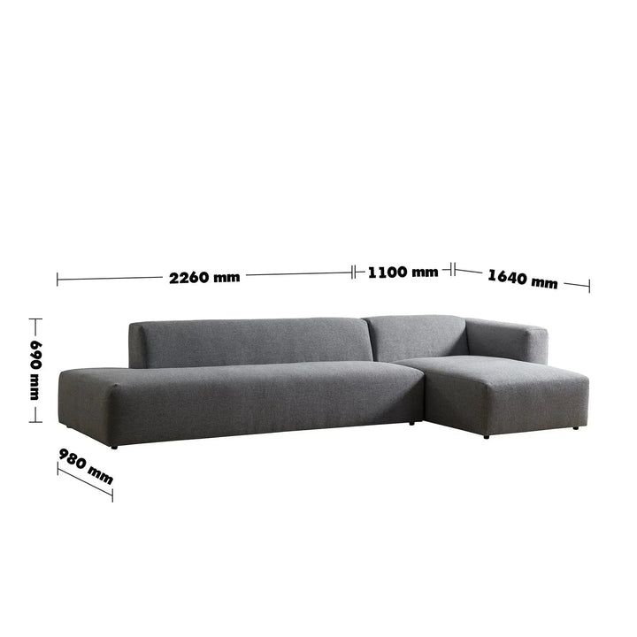 Minimalist Mixed Weave Fabric L Shape Sectional Sofa PAVILION 3+L