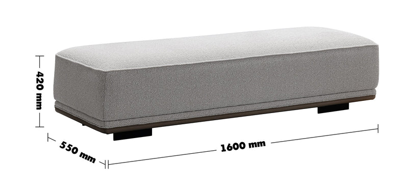 Minimalist Mixed Weave Fabric Modular Ottoman ELEGANZA L Size Chart