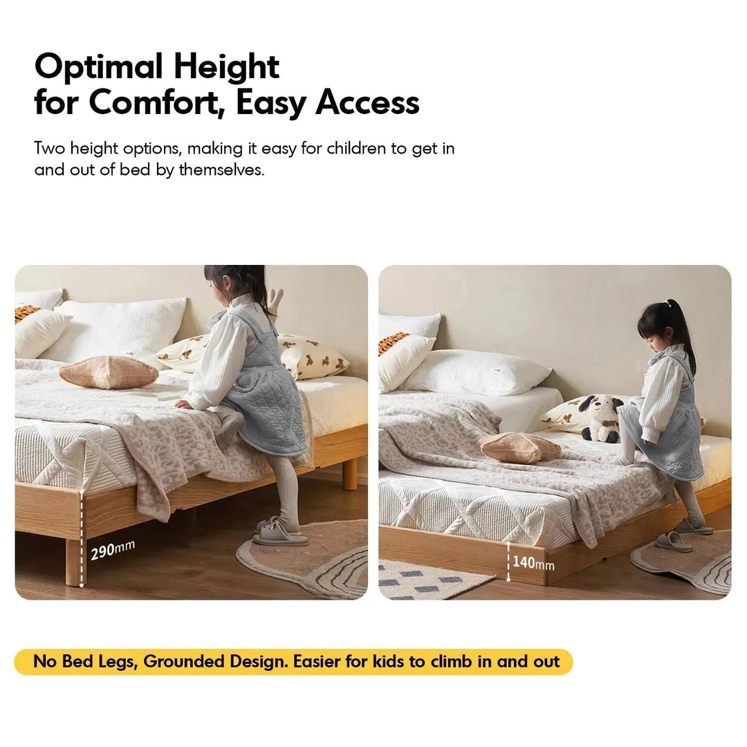 Scandinavian Oak Wood Platform Bed GRIMM