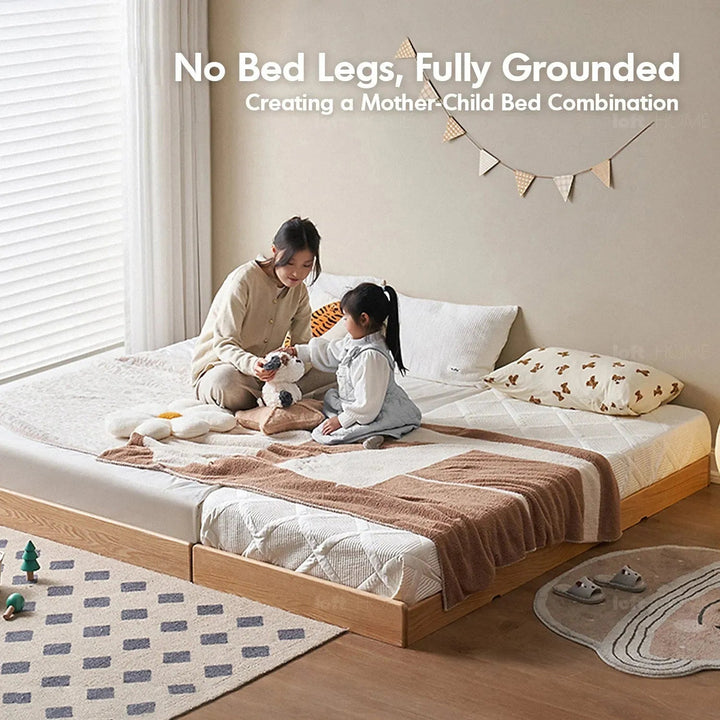 Scandinavian Oak Wood Platform Bed GRIMM