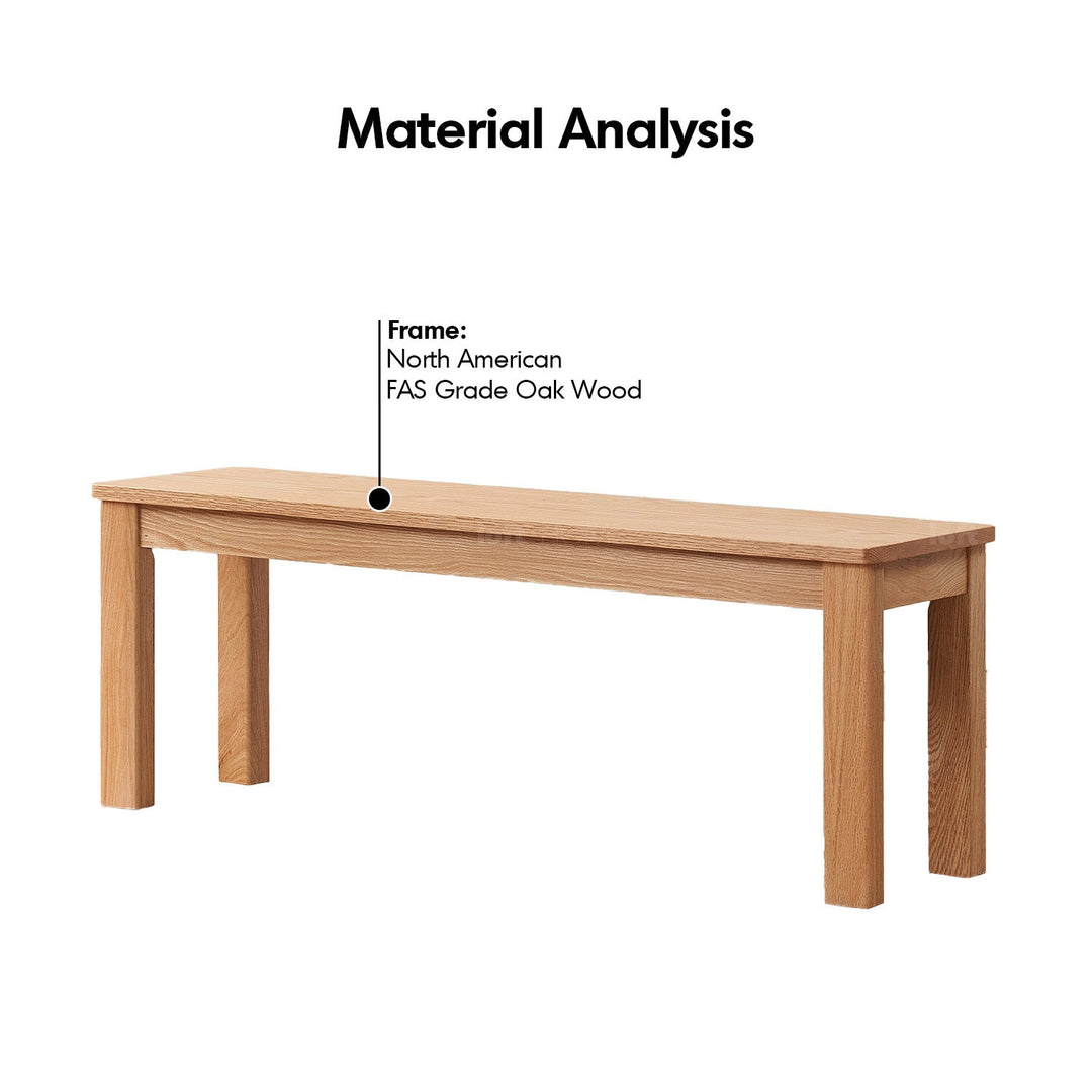 Scandinavian Oak Wood Dining Bench LIGNA