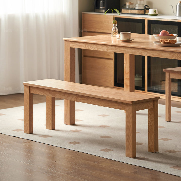 Scandinavian Oak Wood Dining Bench LIGNA