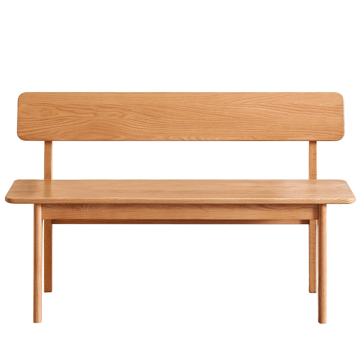 Scandinavian Oak Wood Dining Bench With Backrest RESTLY