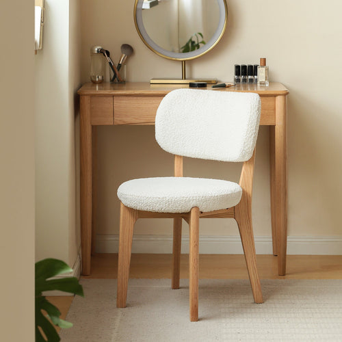 Scandinavian Oak Wood Boucle Fabric Cover Removable Dining Chair CLOUD Good to Know Preview-1