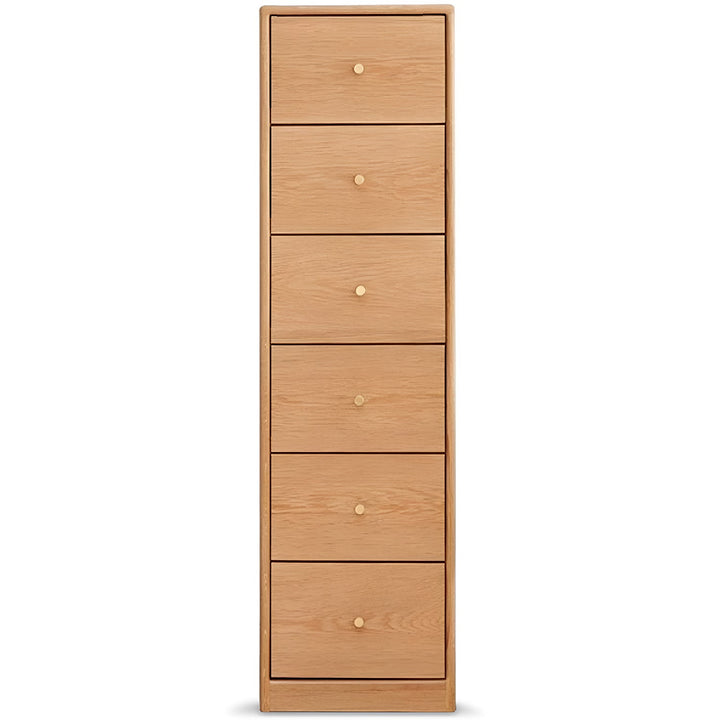 Scandinavian oak wood chest of drawers stack detail 6.