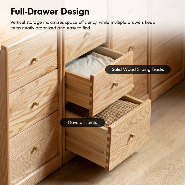 Scandinavian Oak Wood Chest Of Drawers STACK