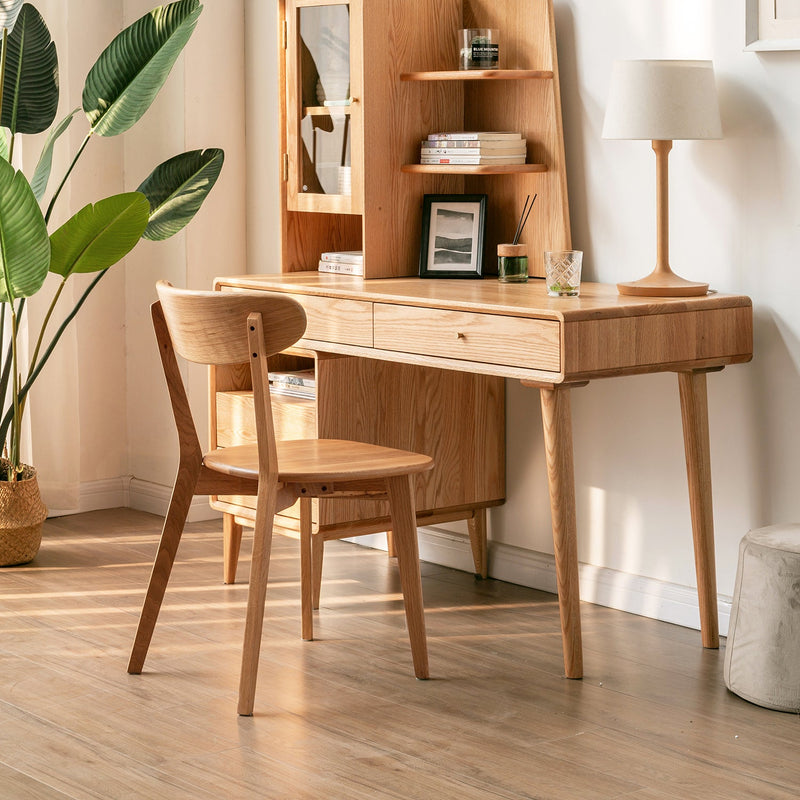 Scandinavian oak wood dining chair elm detail 4.