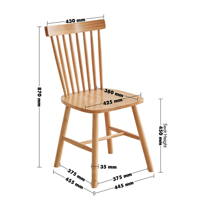 Scandinavian Rubber Wood Dining Chair WINDSOR
