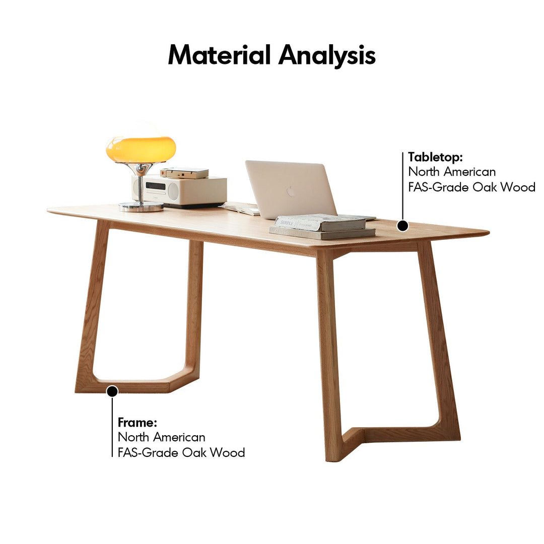 Scandinavian Oak Wood Dining Table BERLIN