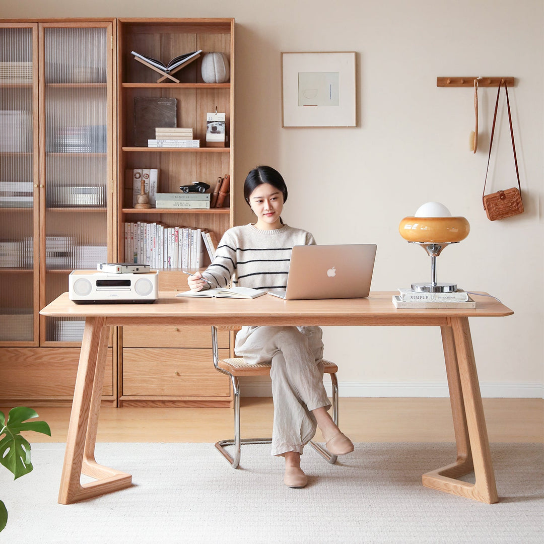 Scandinavian oak wood dining table berlin primary product view.