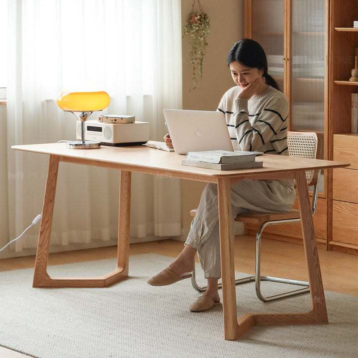 Scandinavian Oak Wood Dining Table BERLIN