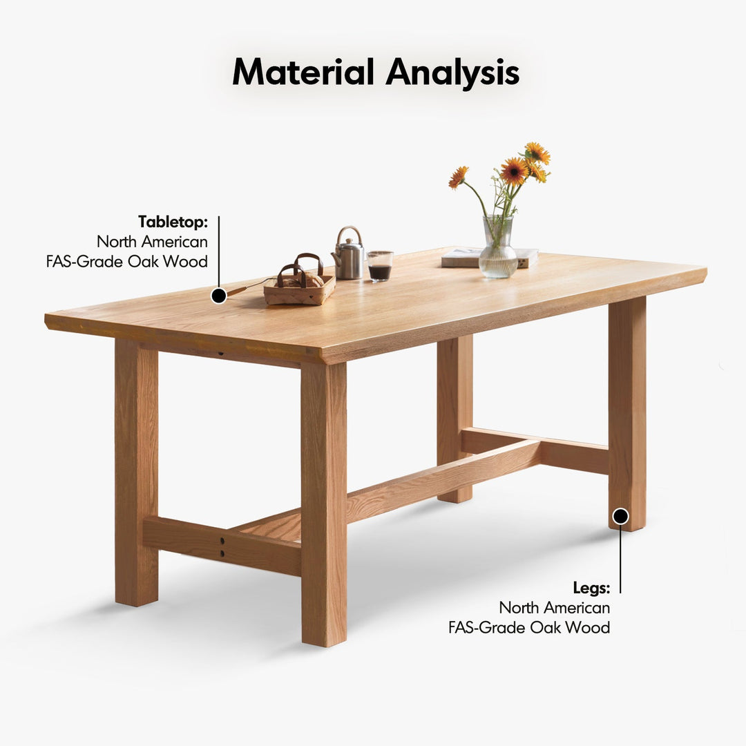 Scandinavian Oak Wood Dining Table HAVEN