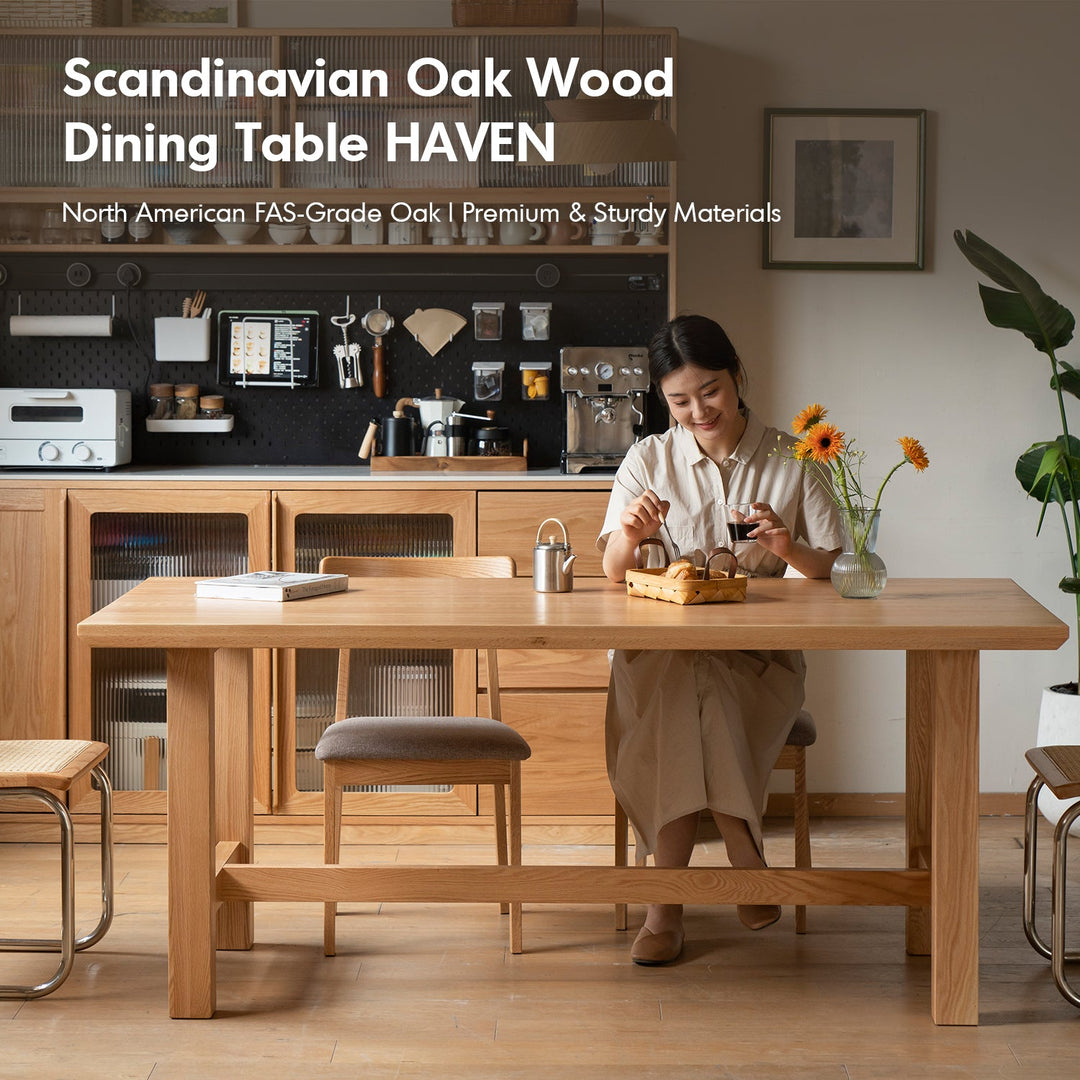 Scandinavian Oak Wood Dining Table HAVEN