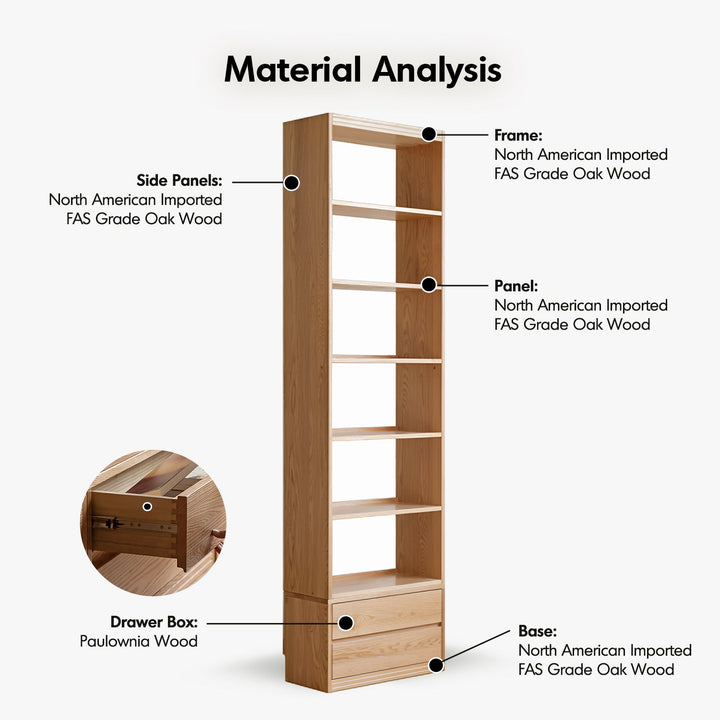 Scandinavian Oak Wood Bookshelf SHELFIX