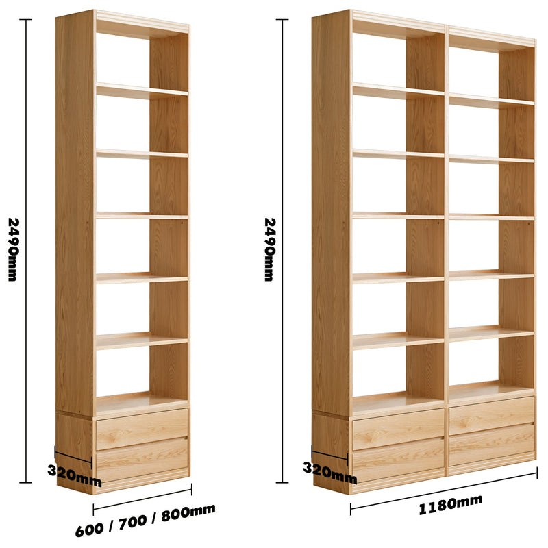 Scandinavian oak wood bookshelf shelfix color swatches.