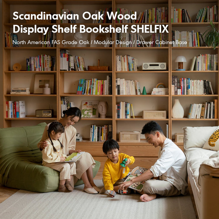 Scandinavian Oak Wood Bookshelf SHELFIX