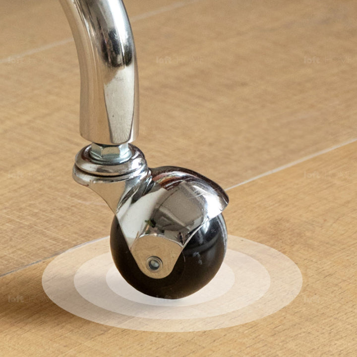 Scandinavian Oak Wood Dressing Mirror Shelf With Caster Wheels VISTA