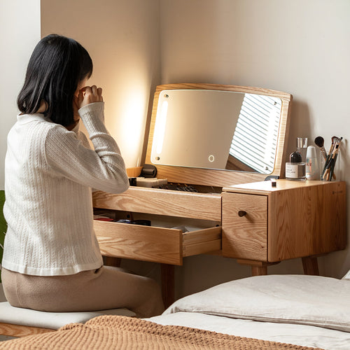 Scandinavian Oak Wood Dressing Table AURA Good to Know Preview-1