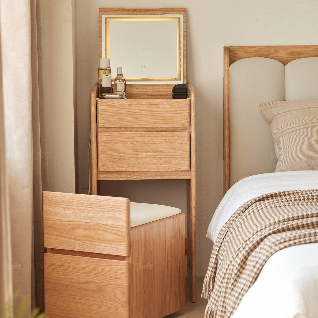 Scandinavian Oak Wood Dressing Table CLASSIC GLAM