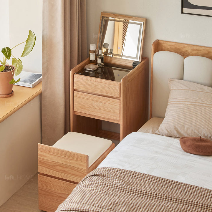 Scandinavian Oak Wood Dressing Table CLASSIC GLAM