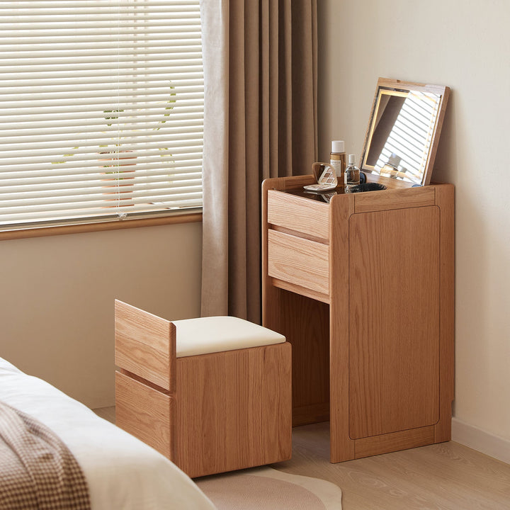Scandinavian Oak Wood Dressing Table CLASSIC GLAM
