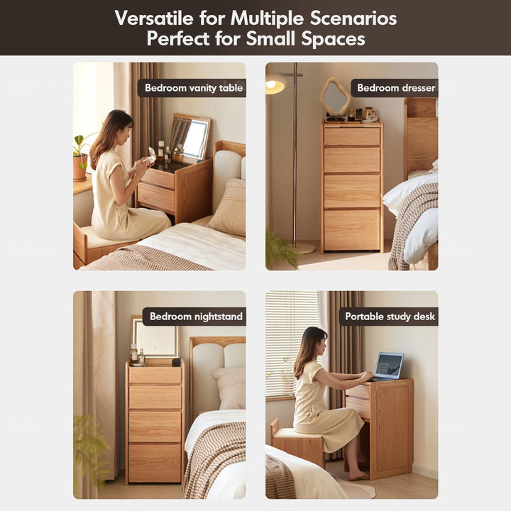 Scandinavian Oak Wood Dressing Table CLASSIC GLAM