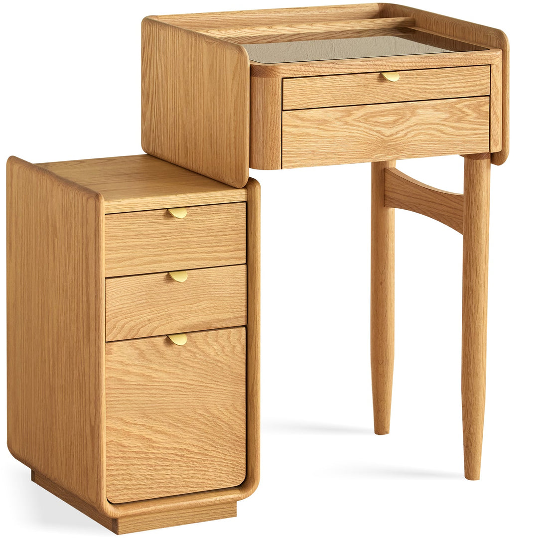 Scandinavian Oak Wood Dressing Table With Chest Of Drawers PURE
