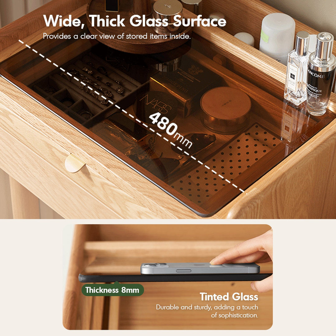 Scandinavian Oak Wood Dressing Table With Chest Of Drawers PURE