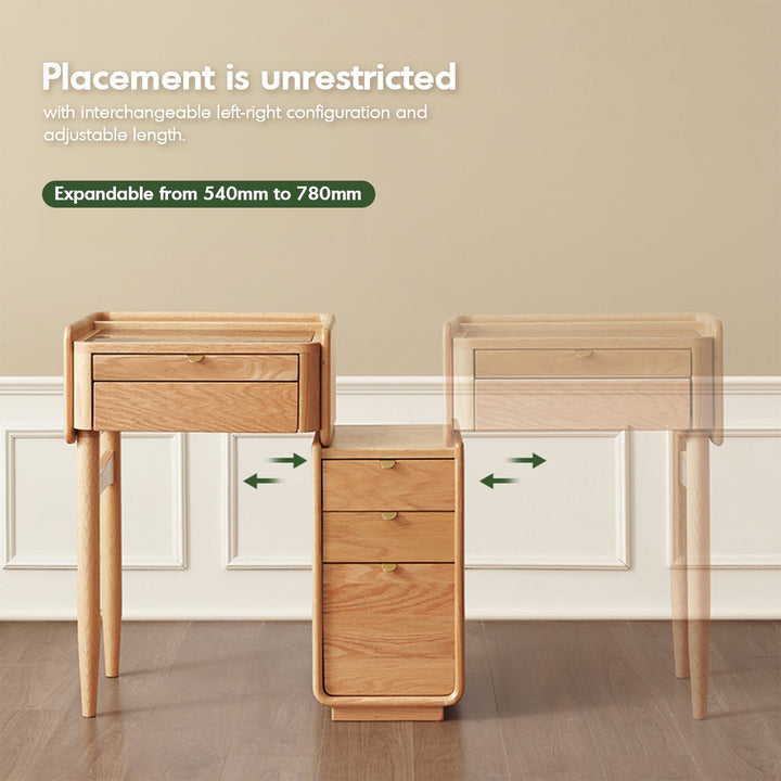 Scandinavian Oak Wood Dressing Table With Chest Of Drawers PURE