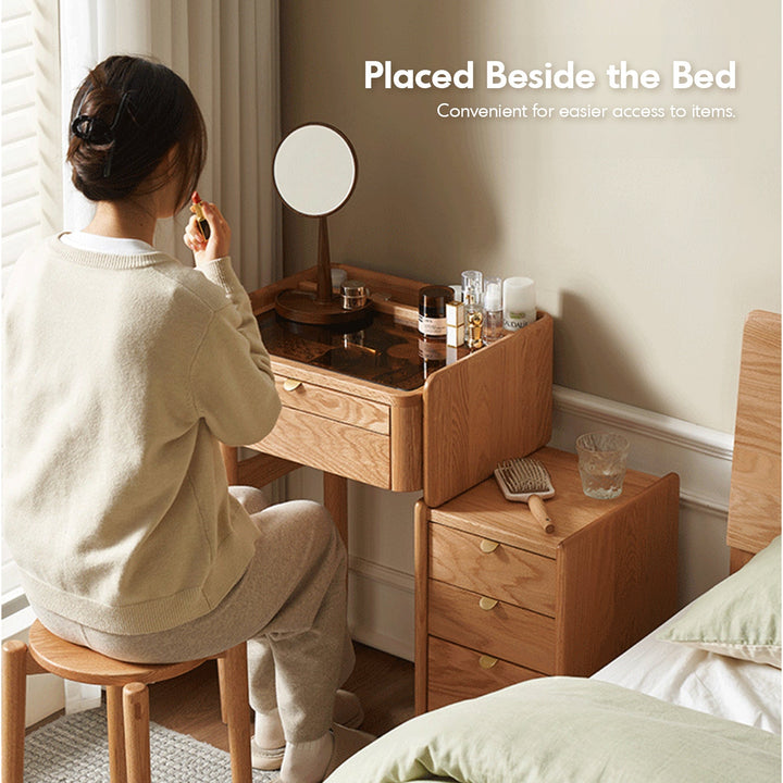 Scandinavian Oak Wood Dressing Table With Chest Of Drawers PURE