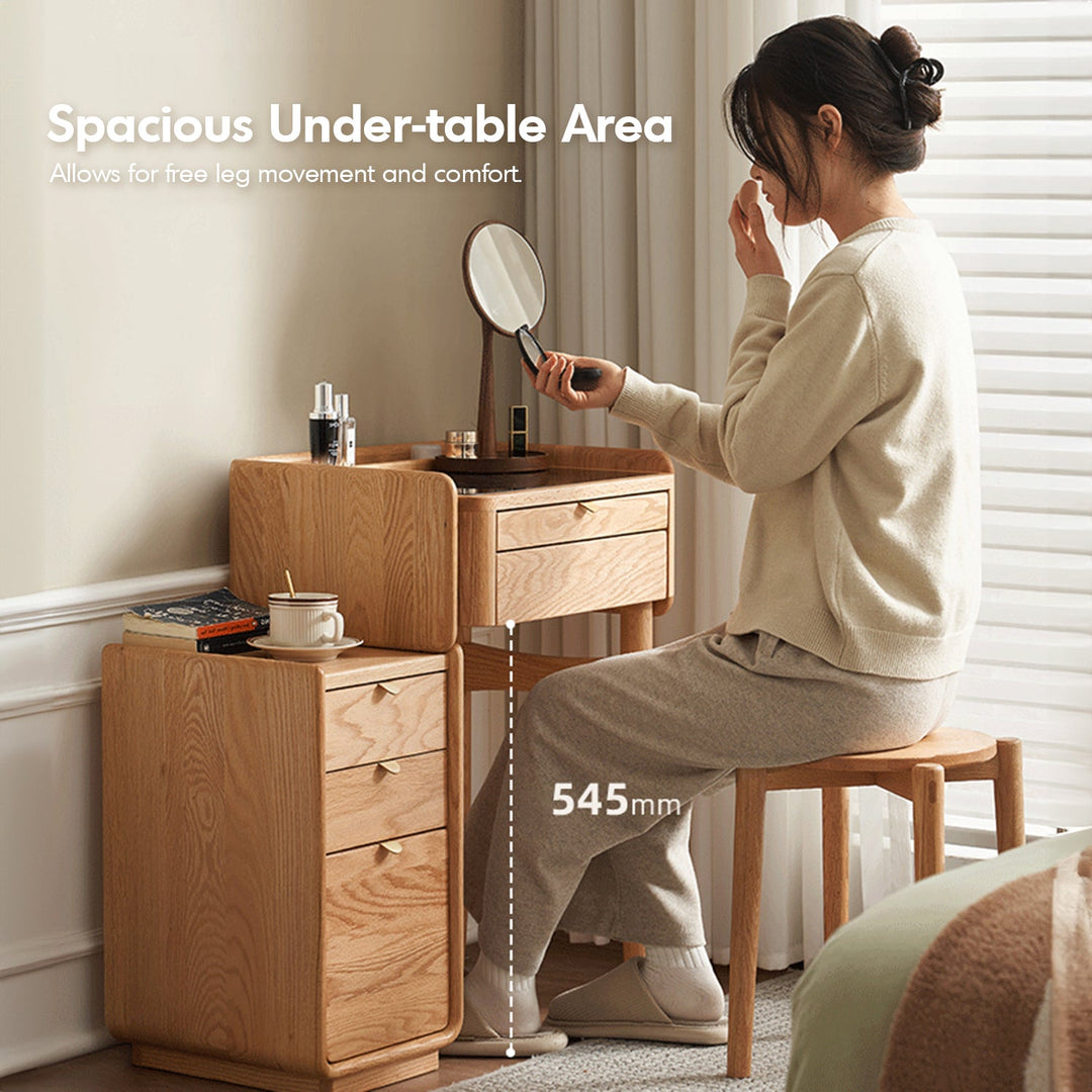Scandinavian Oak Wood Dressing Table With Chest Of Drawers PURE